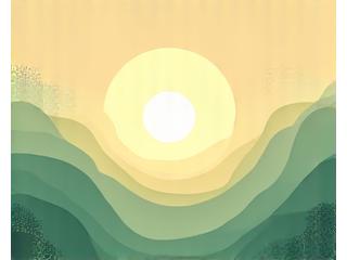 Ilustración de una persona meditando bajo un árbol, con hojas verdes cayendo suavemente, representando la serenidad de una guía de manejo de ansiedad.